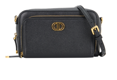 Caro Crossbody, £795, Handbags, Black, Leather, Front view